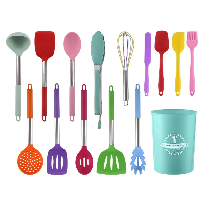 Multifunction Kitchen Accessories Kitchen Kitchenware Cooking Utensil Set Silicone Kitchen Utensil Set With A Bucket