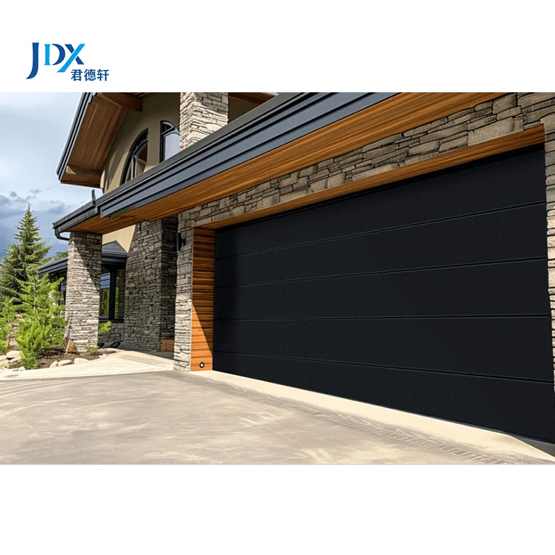 CHI Modern Smart Aluminum Garage Doors Stainless Steel Garage Door Black 10 X 8 Garage Door for House