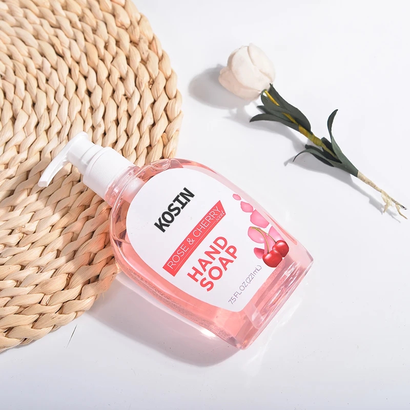 KouXin 220ml rose and cherry private label cleansing liquid hand soap