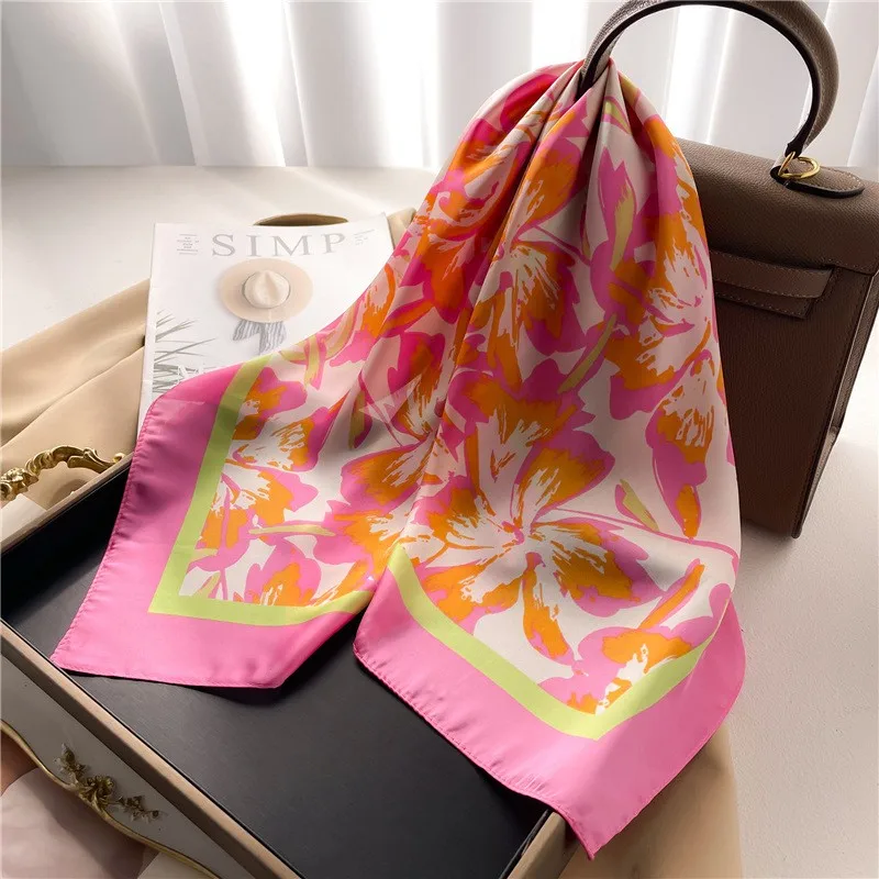 Manufacturer Wholesale Silk Scarf Luxury Elegent Silk neck scarf  For Women