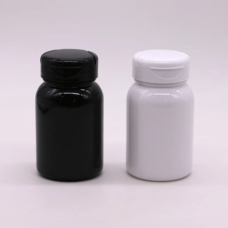 60ml Clear Wide Mouth Plastic PET Bottle for Medicine pill capsule vitamin glass bottle