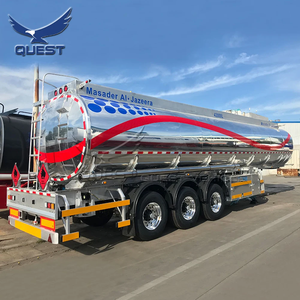 44000 liters mirror aluminium ally liquid petrol fuel tanker truck trailer for sale