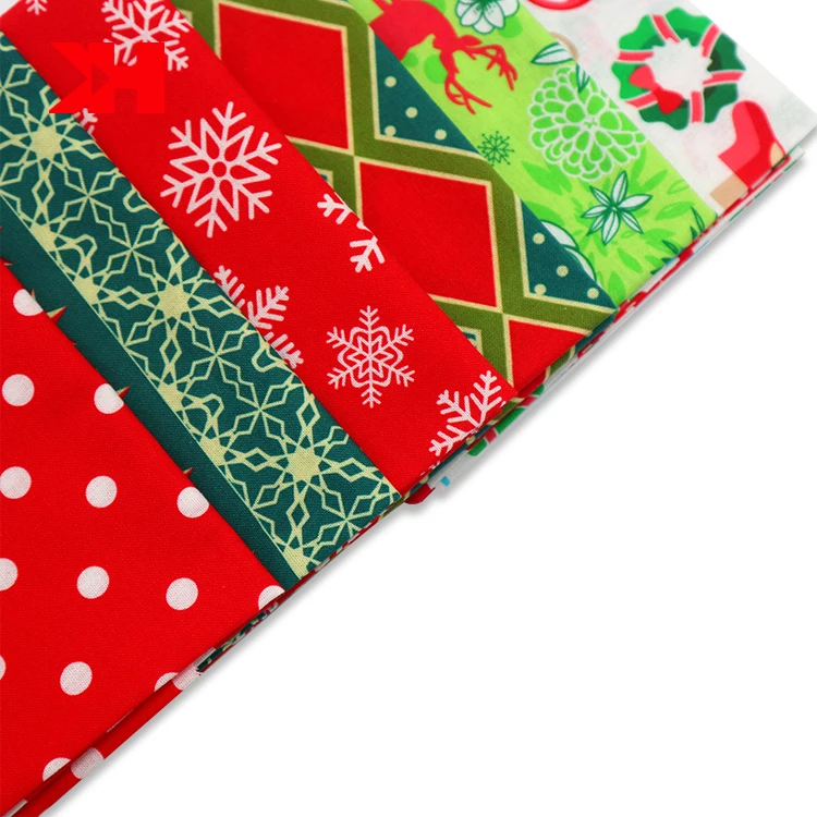 Kahn custom print fabric 6pcs-set christmas cotton fabric by the yard patchwork fabric for Quilting