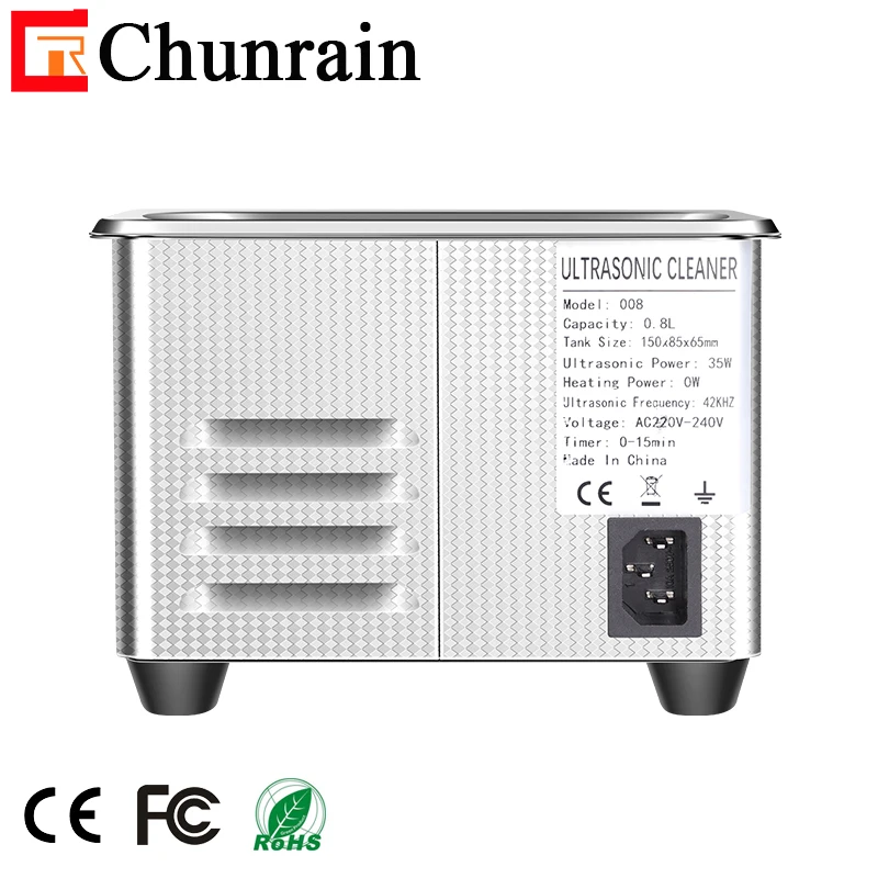 Digital Ultrasonic cleaner For Jewelry Watches Rings Eyeglass Frames CR-008 0.8L 35W 42KHZ