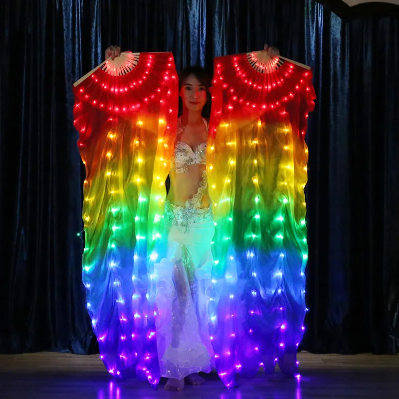 Safe Light Up Belly Dance Stage Led Fan For Ladies bellyqueen