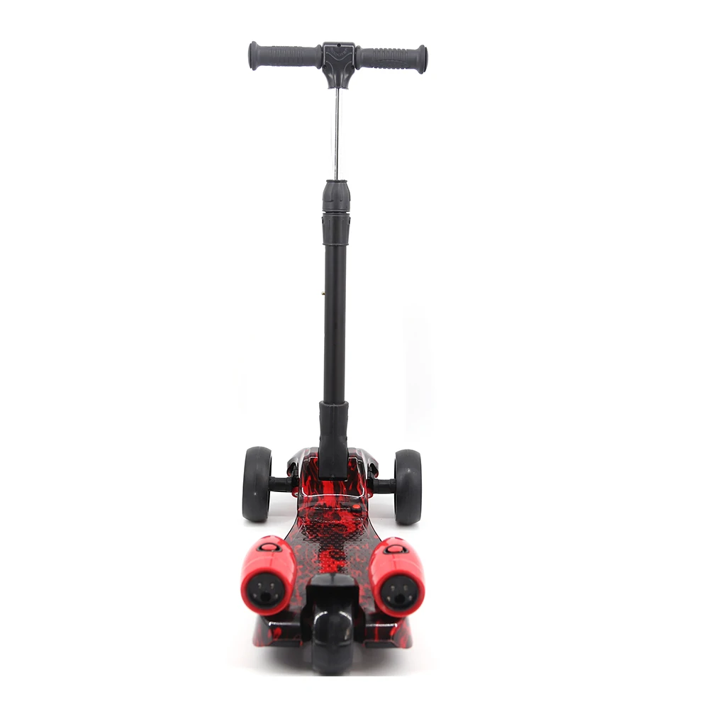 QIYI new 3 wheels folded baby scooter for kids/adjustable spray scooters mini push multi function scooter with led lights wheels
