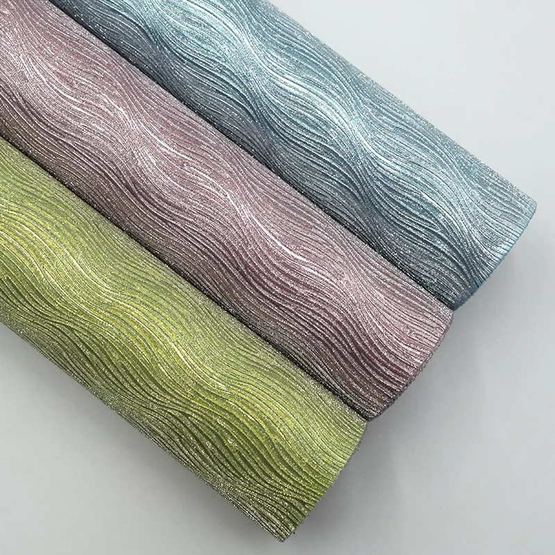 Electroplating Sendurira water ripple Glitter pu leather fabric handbag bag shoe leather mobile phone case leather