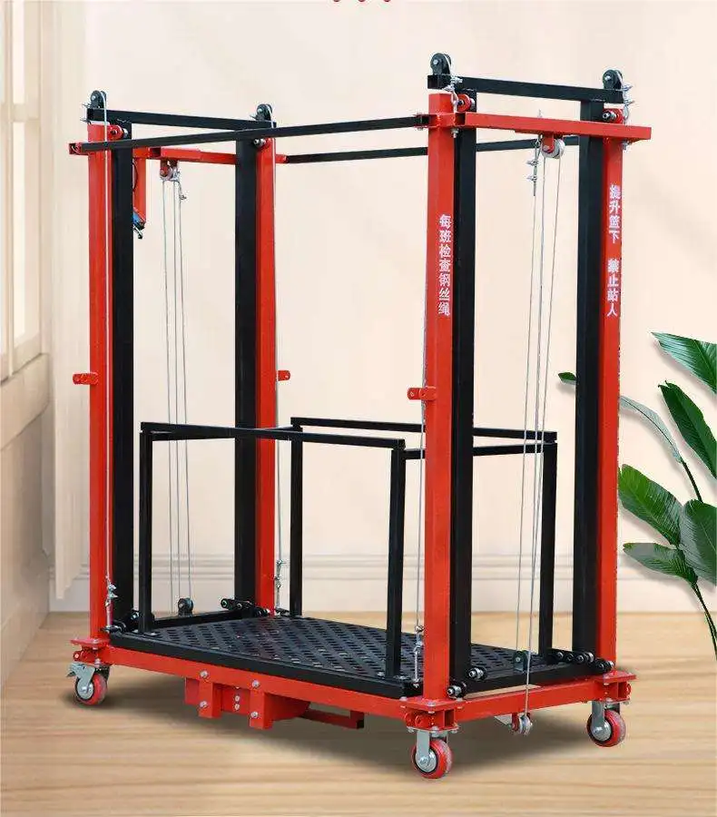 2-8M 500KG Remoto Control Electric Lifting Ladder Scaffolding Mobile Telescopic Folding Platform