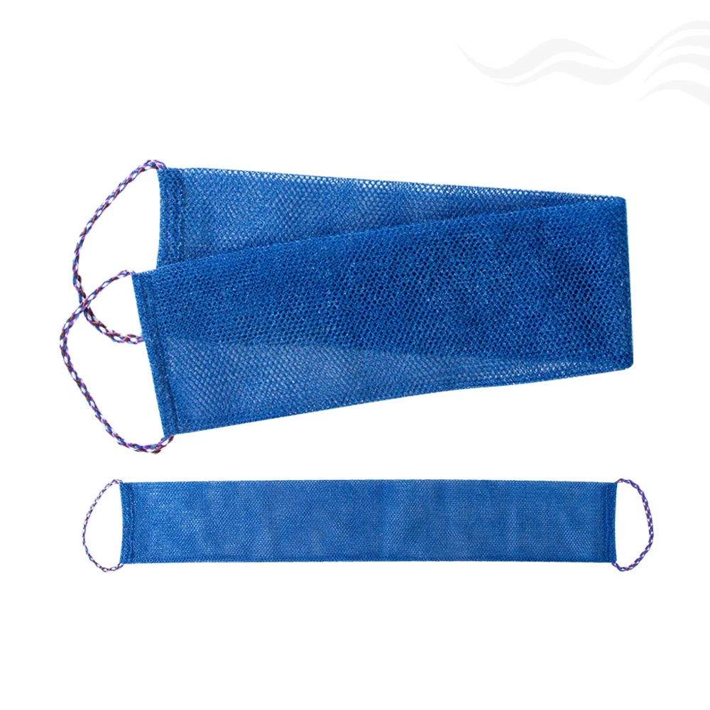 Popular In Ghana Nylon Back Scrubber African Net Washcloth High Quality African Exfoliating Net Bath Body Sponge With Handle