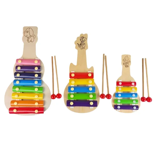 2024 Popular Style Children Education Toy Wooden Xylophone Piano 5 Tone Hand Knock On Piano For Kids Musical Enlightenment Toys
