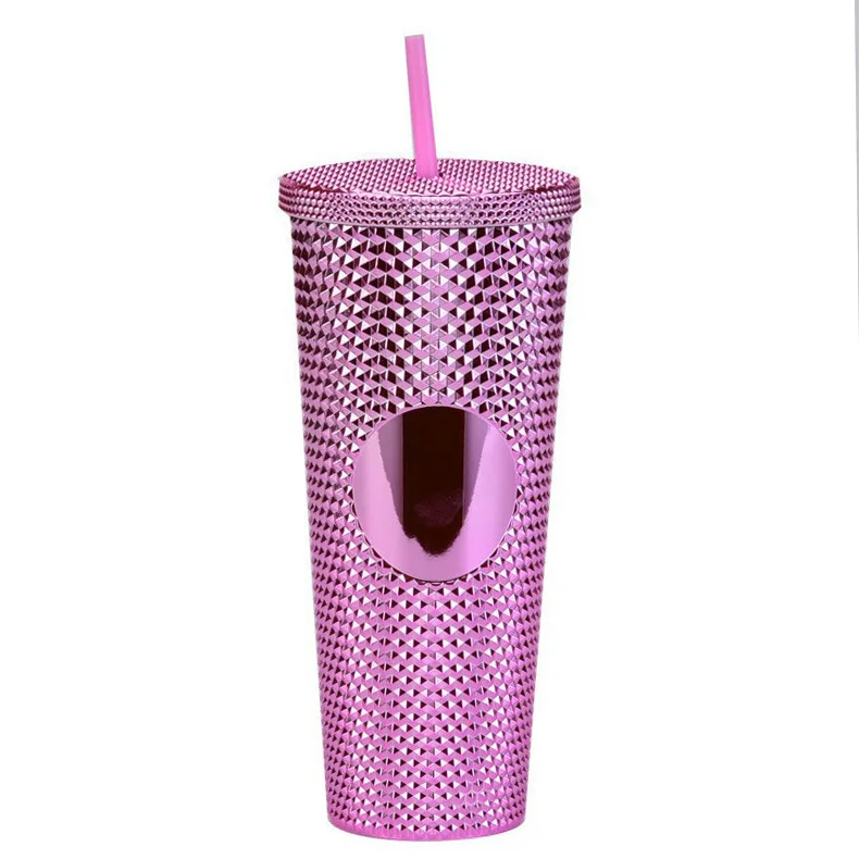Christmas Colors 24oz/16oz Studded Tumbler Reusable Double Wall Cold Cups White Box Mugs Plastic Mug Modern Coffee Mugs 25 Oz