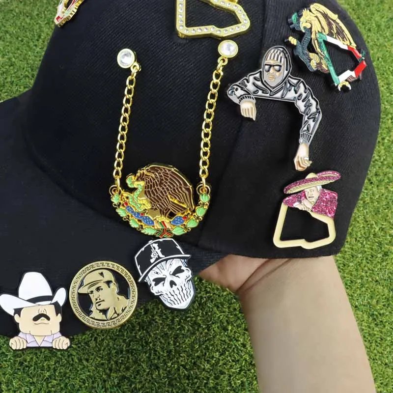 Wholesale Manufacturer Animal Soft Brooch Metal Badge Metal Crafts Custom Mexican Hard Hat Cap Clip Enamel Lapel Pins For Caps