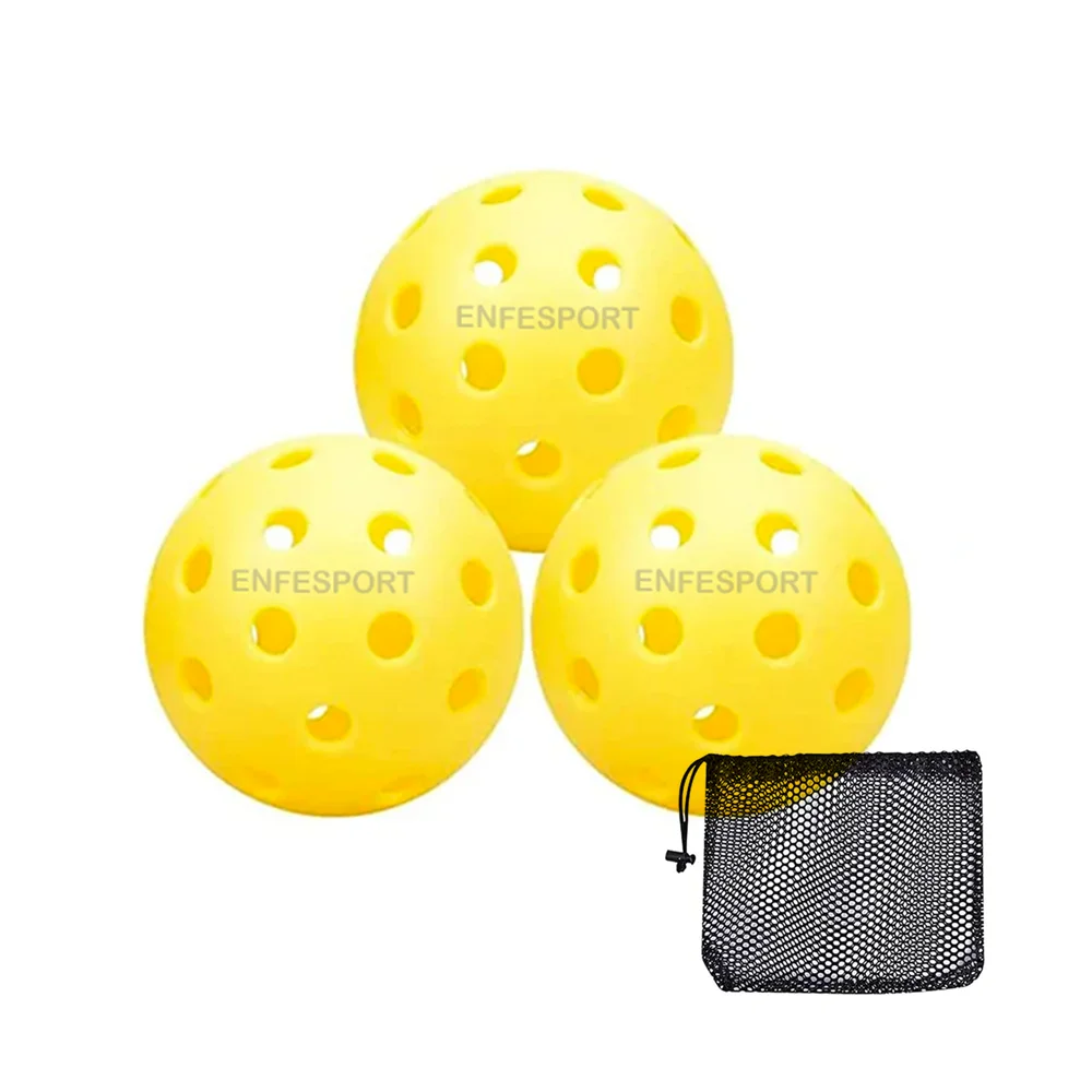 Enfesport custom color 74mm pickle ball toy training indoor outdoor 26/40 holes plastic pickleball ball