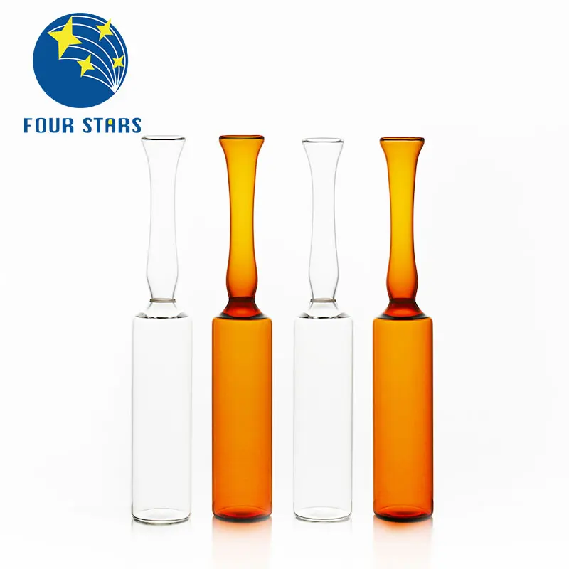 Pharmaceutical 20ml empty glass ampoules for injection YBB/ISO Standard