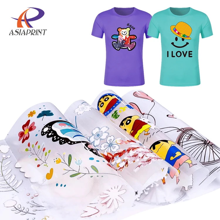 Hot Peel A3 30CM*100M 60CM100M Double-sided Release DTF PET Transfer Film Roll For Heatpress