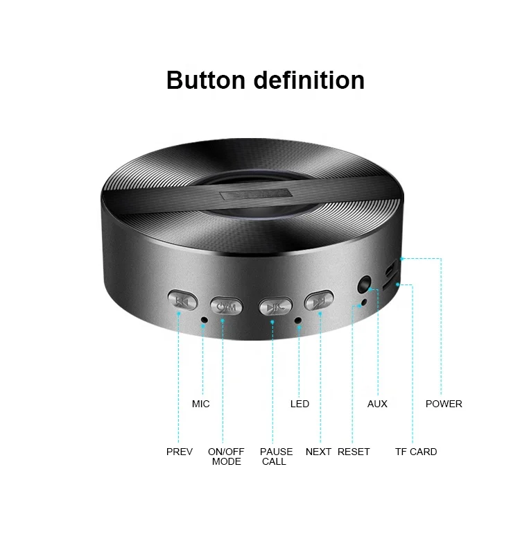 Portable music player heavy bass chip bluetooh hard hat speaker