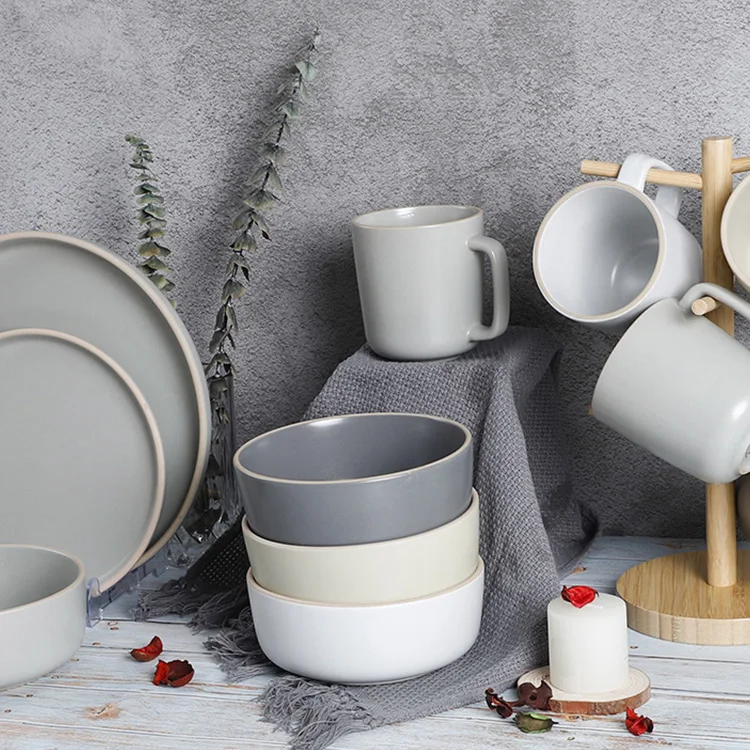 Hot Selling Ceramic Tableware Sets Western Stoneware Dinnerware Sets Porcelain Dinner Sets Supermarket Dishes & Plates