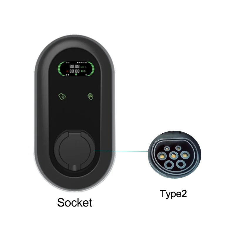 Home level 2 ac ev charger ocpp 1.6 european standard type 2 ev charger 7kw 32a with app
