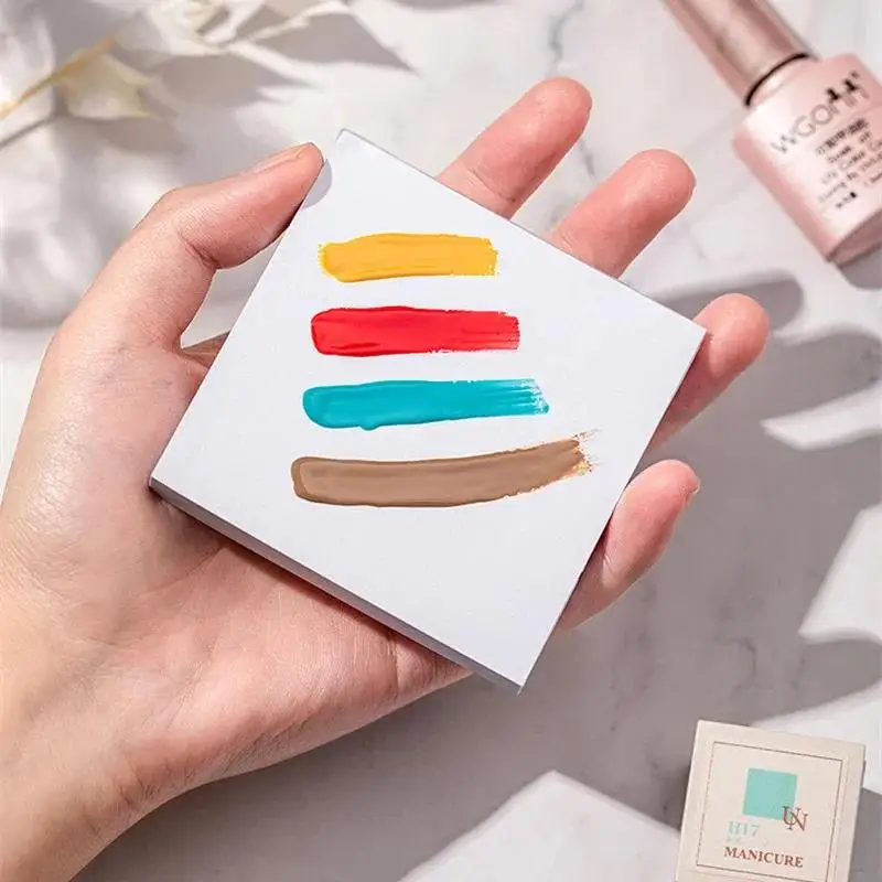 50pcs Disposable Tinting Glue Paper Terable Nail Toning Palettes Nail Polish Color Mixing Tray Waterproof Paper Display Board