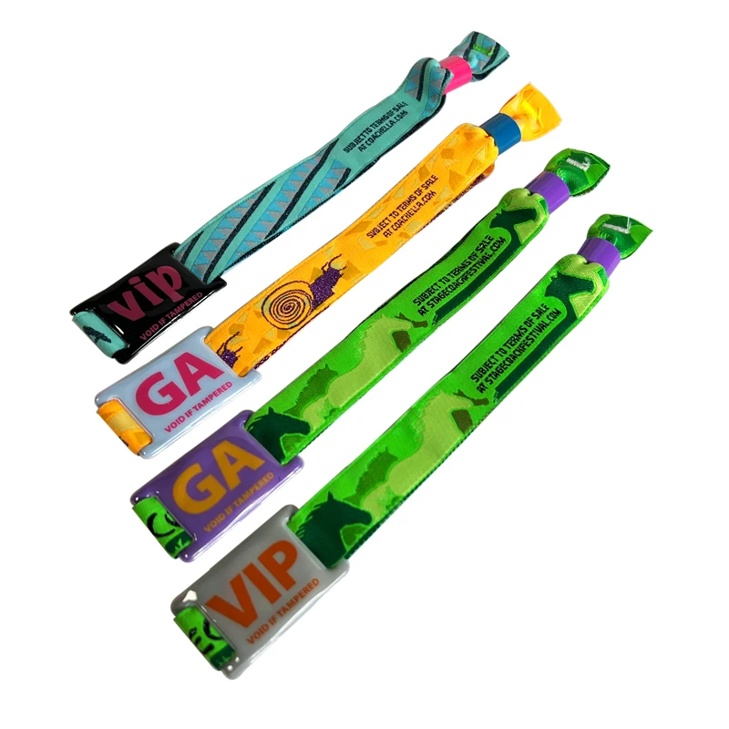 Wholesale Of New Products Silk Screen Printing Custom Designs Single Use Or Reusable Use Uhf RFID Woven Wristband soft PVC Tag