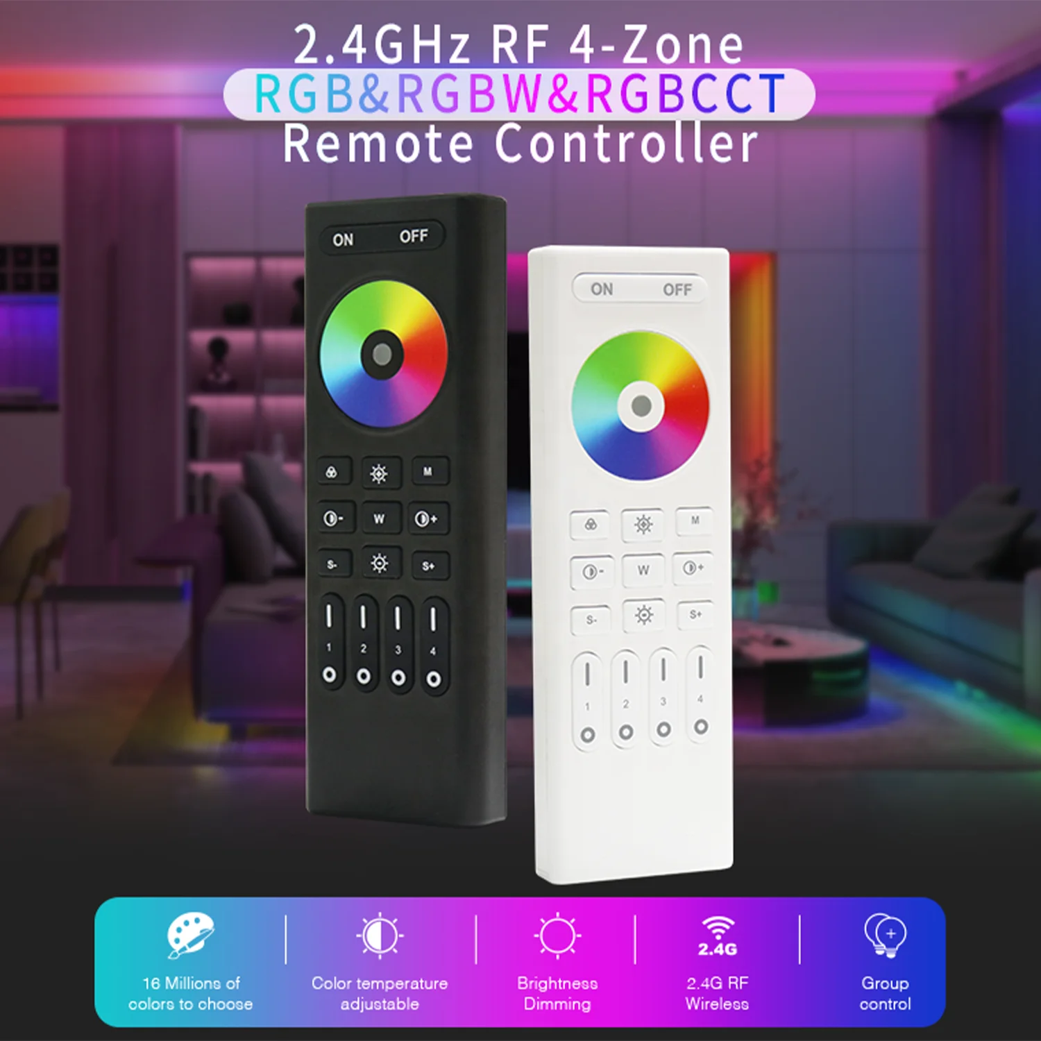 GLS 2.4G RF Zone 4 RGB/RGBW/RGBCCT LED remote control