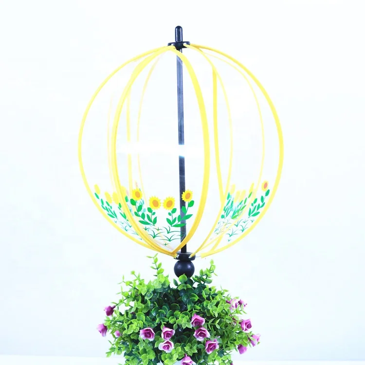 PVC Plastic Decorative Pinwheel Fiberglass Pole Garden Outdoor Decoration Windmill