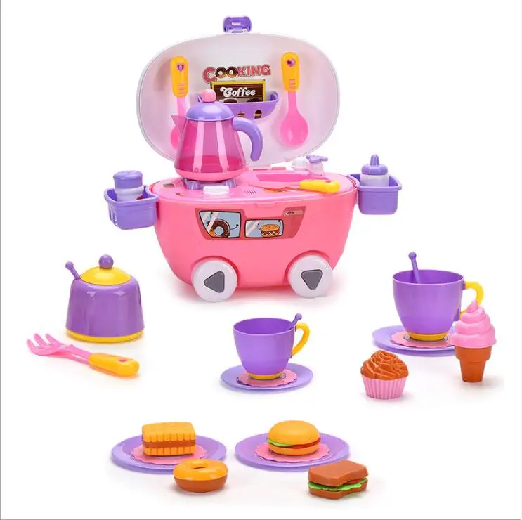 Hot Selling Pretend Play Light Music Tableware Kitchen Girl boy Kids Toy Play Set cooking cooker Plastic educational Accessories