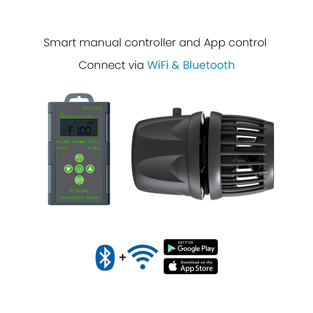 Jecod Jebao DMP New Smart Bluetooth App Control Cordless DMP-10/20/30/40M Freshwater Saltwater Fish Tank Aquarium Wavemaker Pump