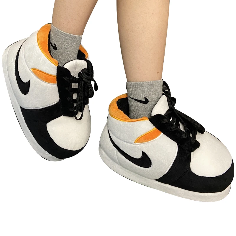 
New Multiple Designs Winter Warm Yeezy Jordan Sneaker aj Style Average Size Teenager Adult Plush House Indoor Slippers 