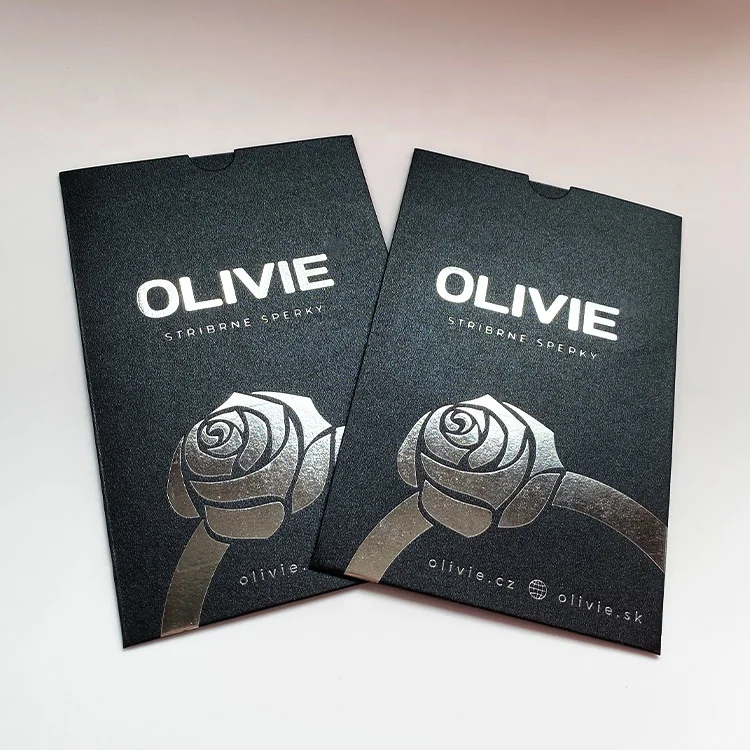 Customization black luxury gift thank you card receipt envelope printing black kraft paper envelope