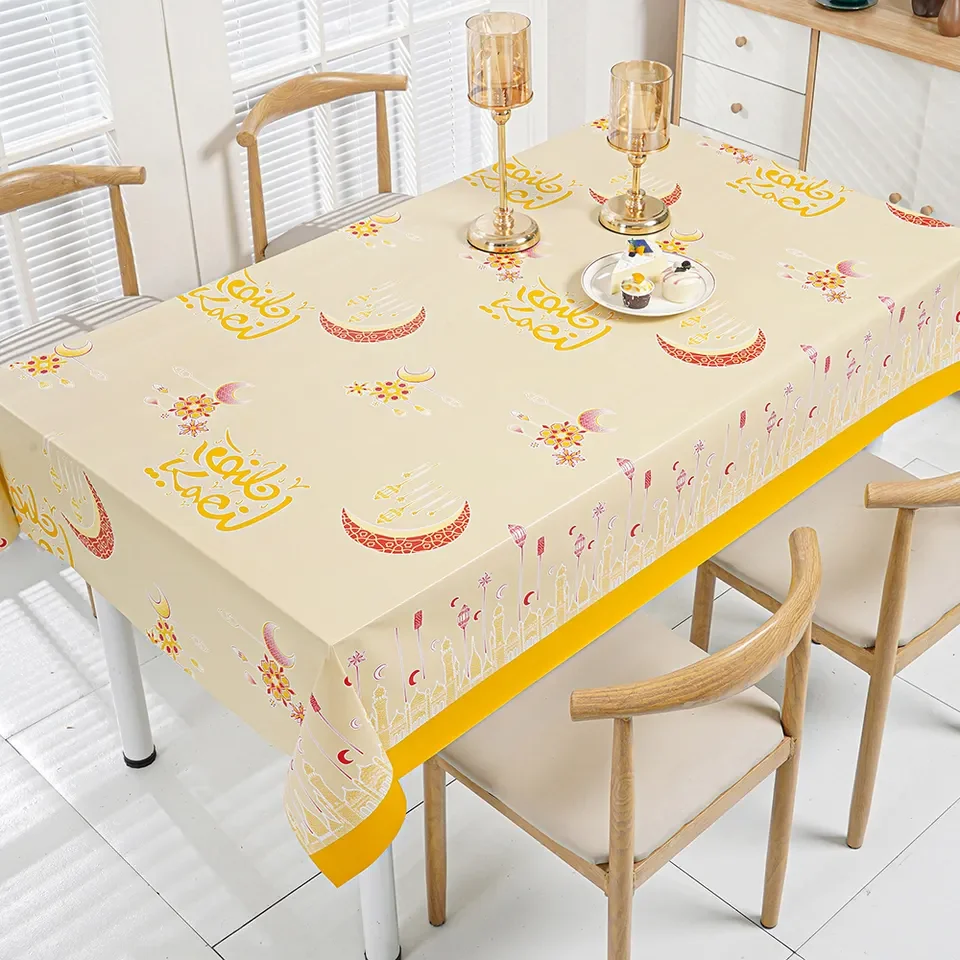 Vinyl Tablecloth Waterproof Oil-Proof PVC Table Cloth Stain-Resistant Wipeable Rectangle or Square Table Cover