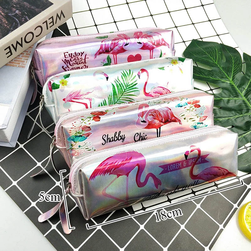 Unicorn Flamingo Large Capacity Cute School Pencil Bag For Girls Kids Office Stationery