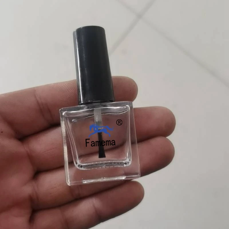 Wholesale 5ml 8ml 10ml 12ml 15ml Clear Empty Cosmetic Nail Polish Glass Bottle with Brush Cap Gel Containers