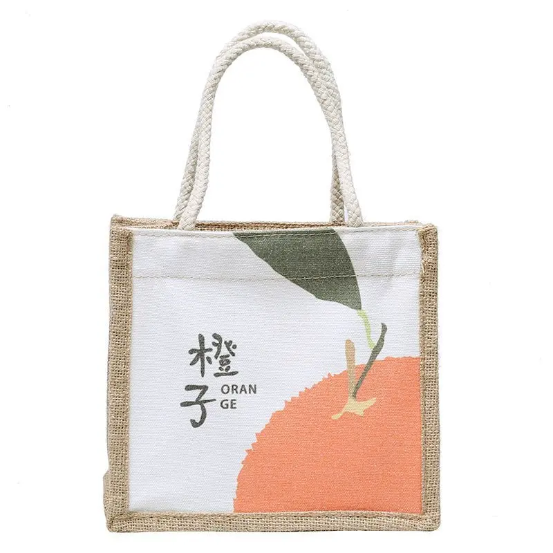 Cute bucket type portable canvas bag bento bag mini shopping bag wholesale