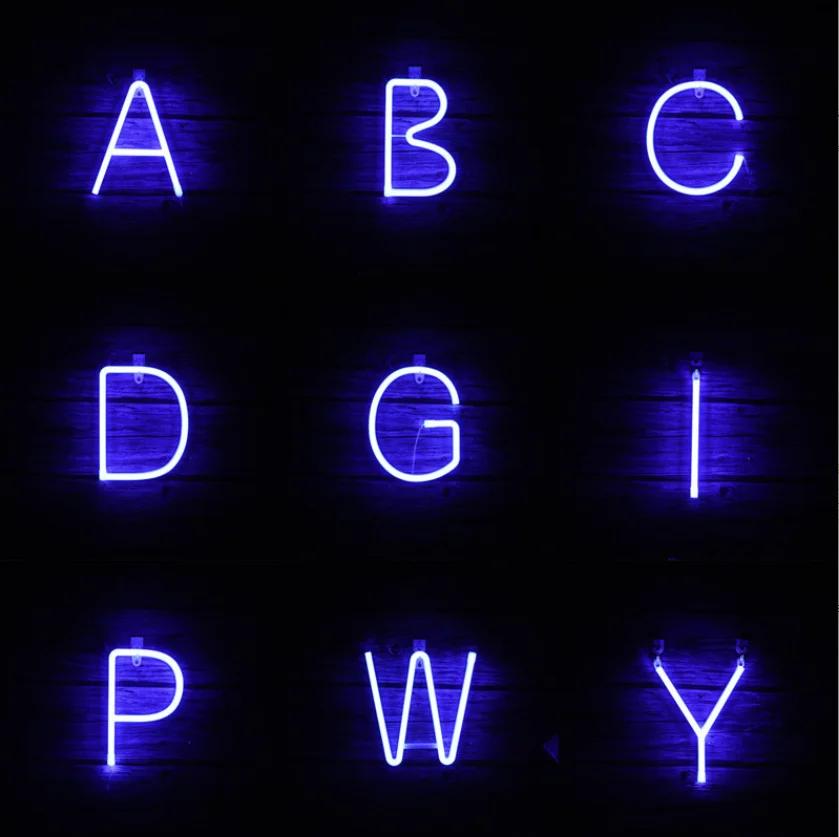 Marquee Letter Lights Battery Operated Usb Happy Birthday Wedding Christmas Wall Room Decoration Led Letter Neon Sign Light
