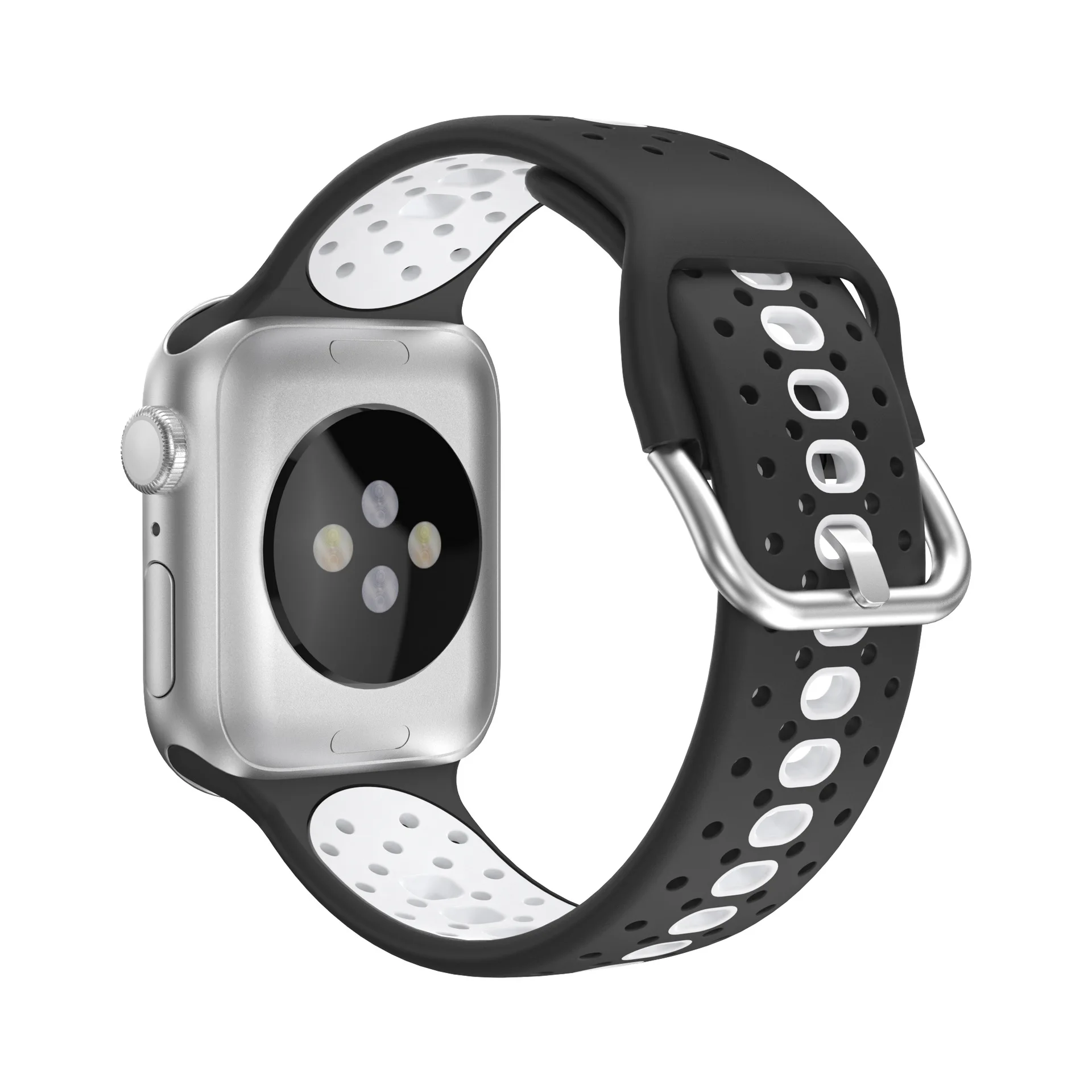 Двухцветный дышащий силиконовый ремешок для часов Apple watch, резиновый ремешок для часов SE 6 5 4 3/2/1, браслет