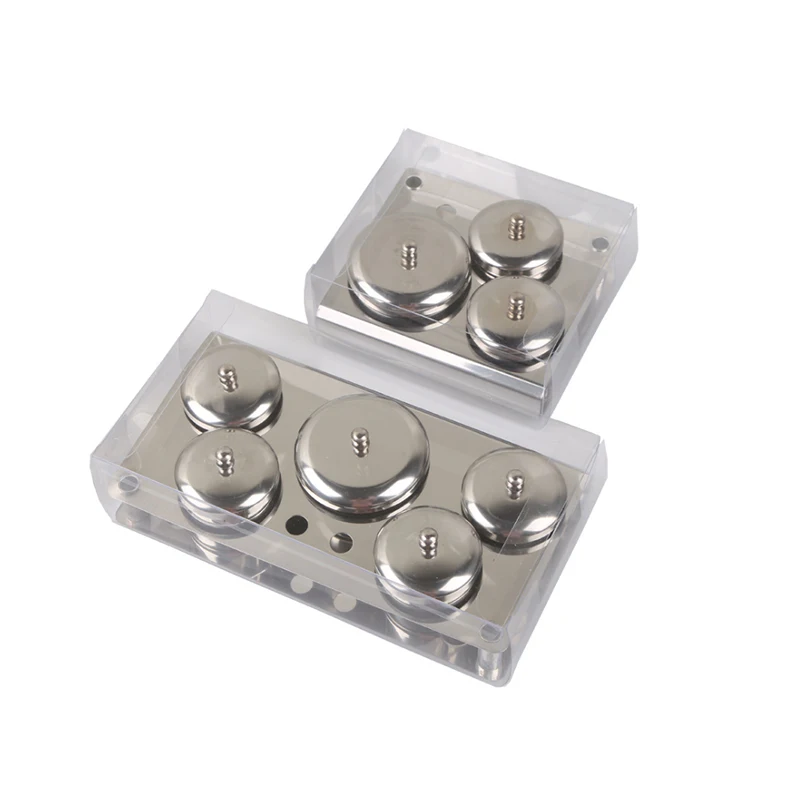 5PCS A Set Mini Stainless Steel Acrylic Nail Cups Crystal Metal Dappen Dish Liquid Powder Holder Container sterilizer tray