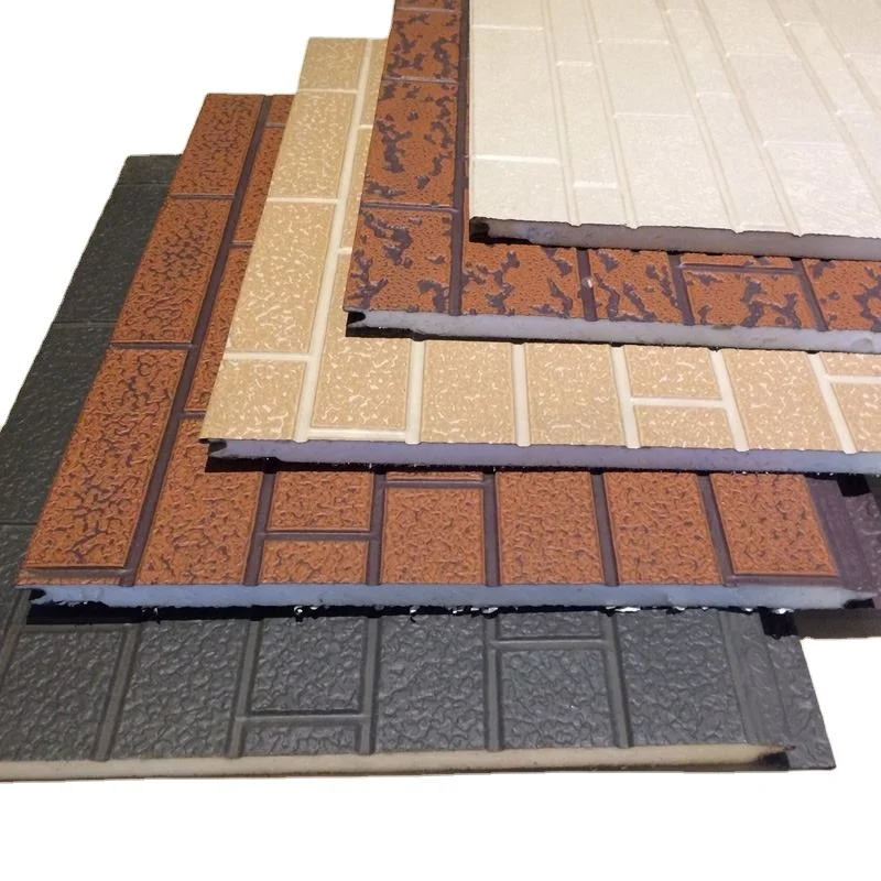 Decorative thermal insulation wall panel fireproof metal carved  sandwich panels For Prefabricated house exterior Siding board