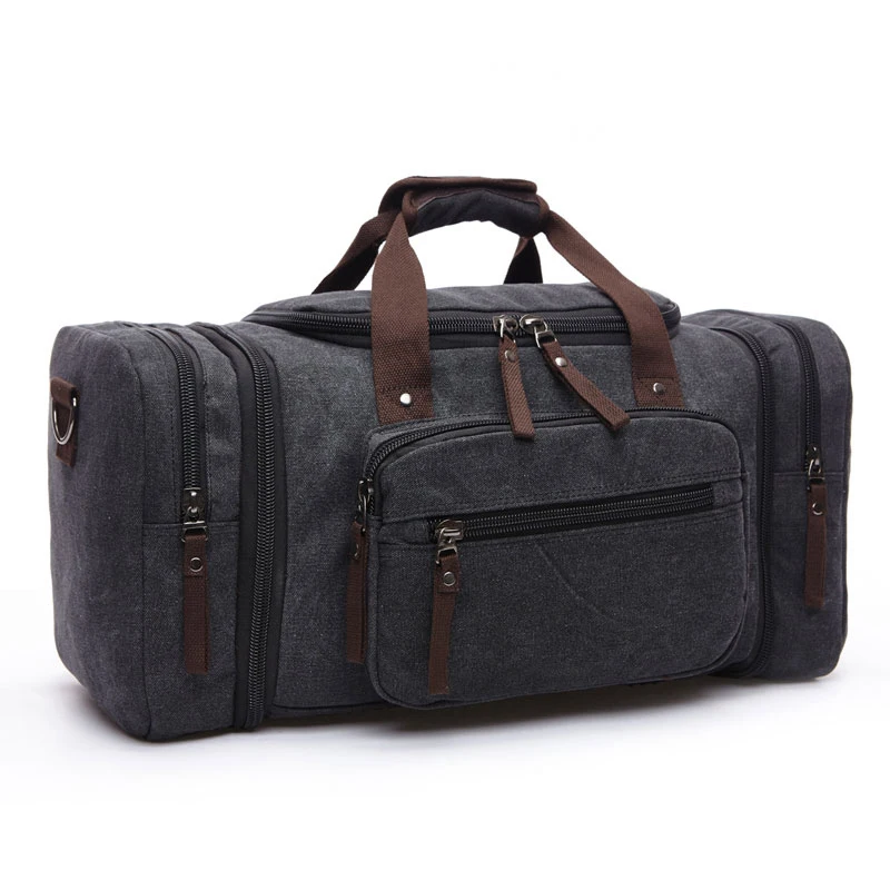 Men Weekender Overnight Bag Travel Backpack Canvas Rucksack Vintage Duffel Bag Reversible Canvas Tote Bag