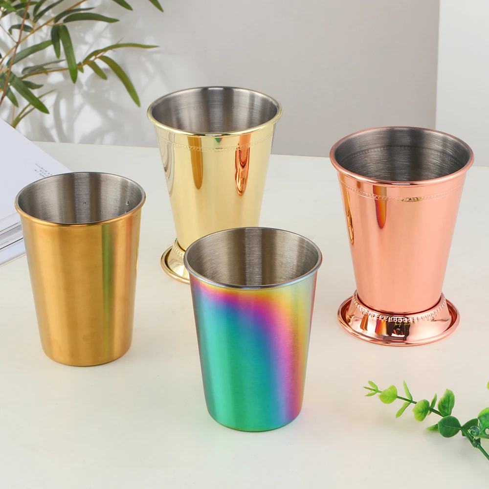 Martini Tumbler Wine Bar Stainless Steel Beer Mug Thyme Table Cocktail Party Cups