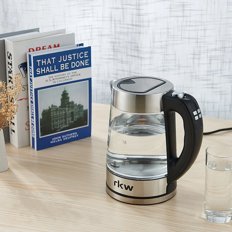 Glass Electric Tea Kettle 1.8 L Water Boiler and Heater LED Indicator with Stainless Steel Filter and Inner Lid