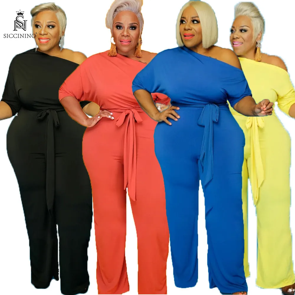 
2020 fashion design women solid color casual women jumpsuite plus size 