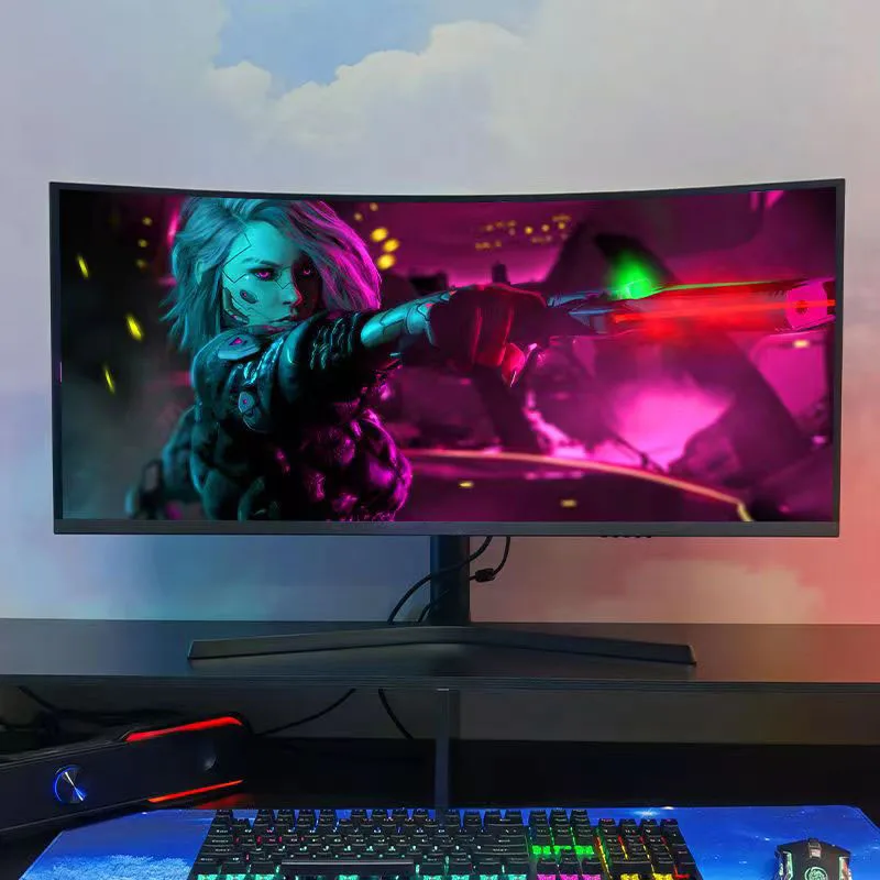 Factory Wholesale Gaming Pc Monitor 34 Inch  Frameless IPS Curved Screen 165Hz 4K Gaming Monitor