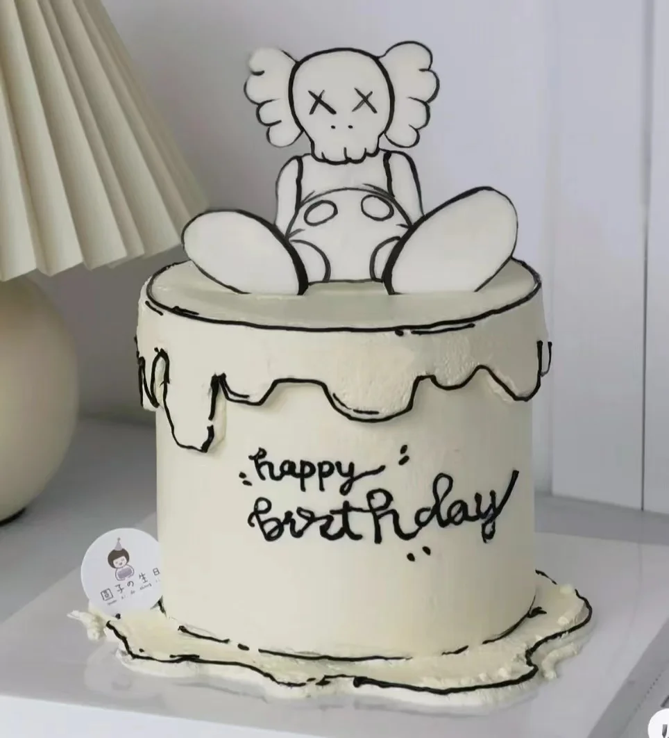 two-dimensional space  cake decoration astronaut birthday festival plug-in set 2D baking plug-in dessert table football card