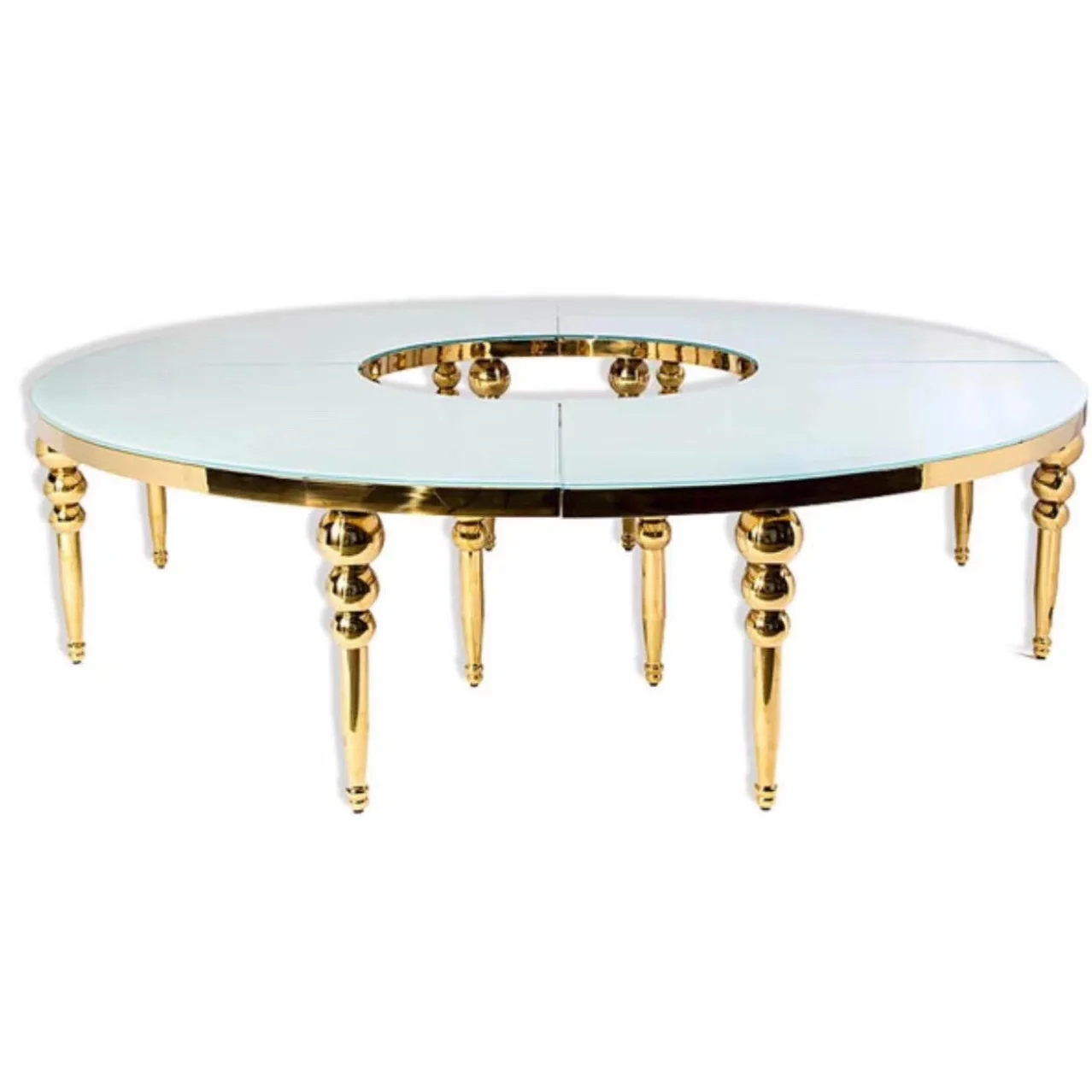Wholesale italian luxury modern marble centre de table wedding gold stainless steel weddings dinning tables sets centerpieces