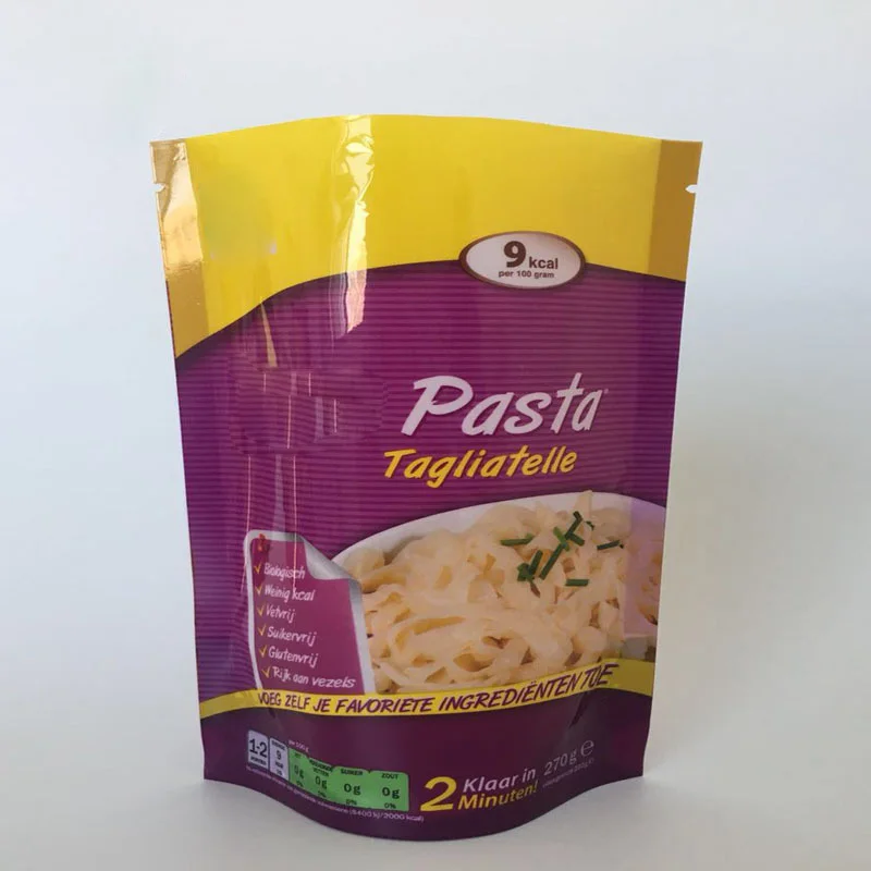 Customized Best Price Digital Printing Biodegradable Packaging Bag Screw Spiral Pasta Bag Spaghetti Food Packaging Bag