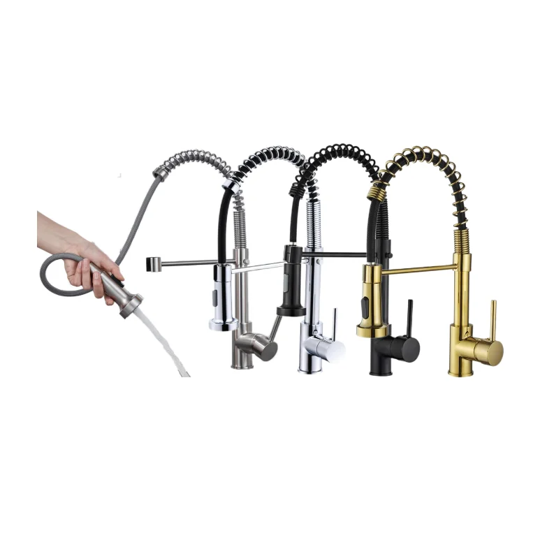 stainless steel kitchen sink faucets with pull down sprayer