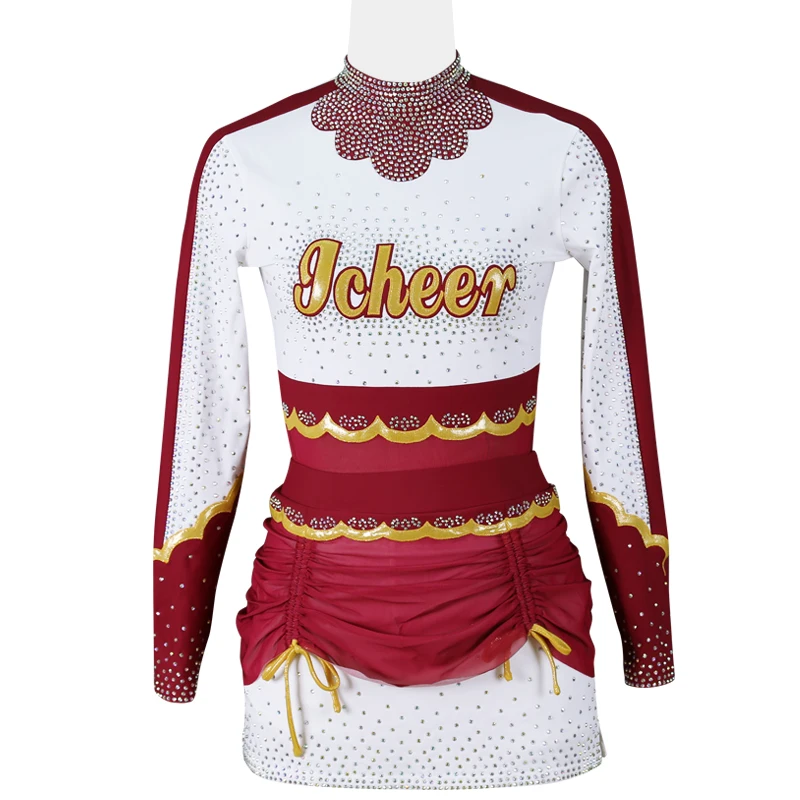 2022 Design your own rhinestone cheer outfit custom cheerleading dance uniform cheerleader costume