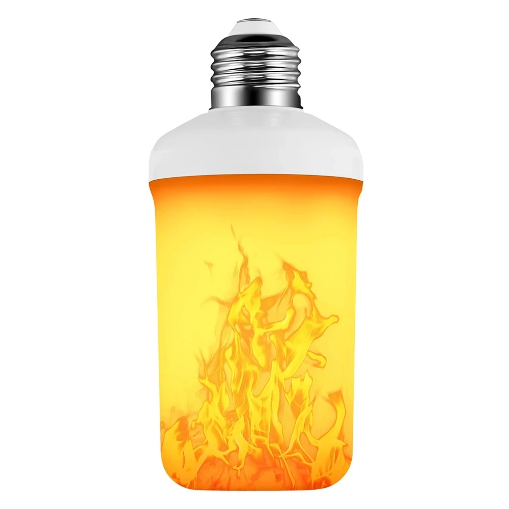 E27 LED Flame Lamp 4 Modes Yellow Blue Flame Effect Light Bulb 85-265V Flickering Emulation Fire Light With Gravity Sensor Decor