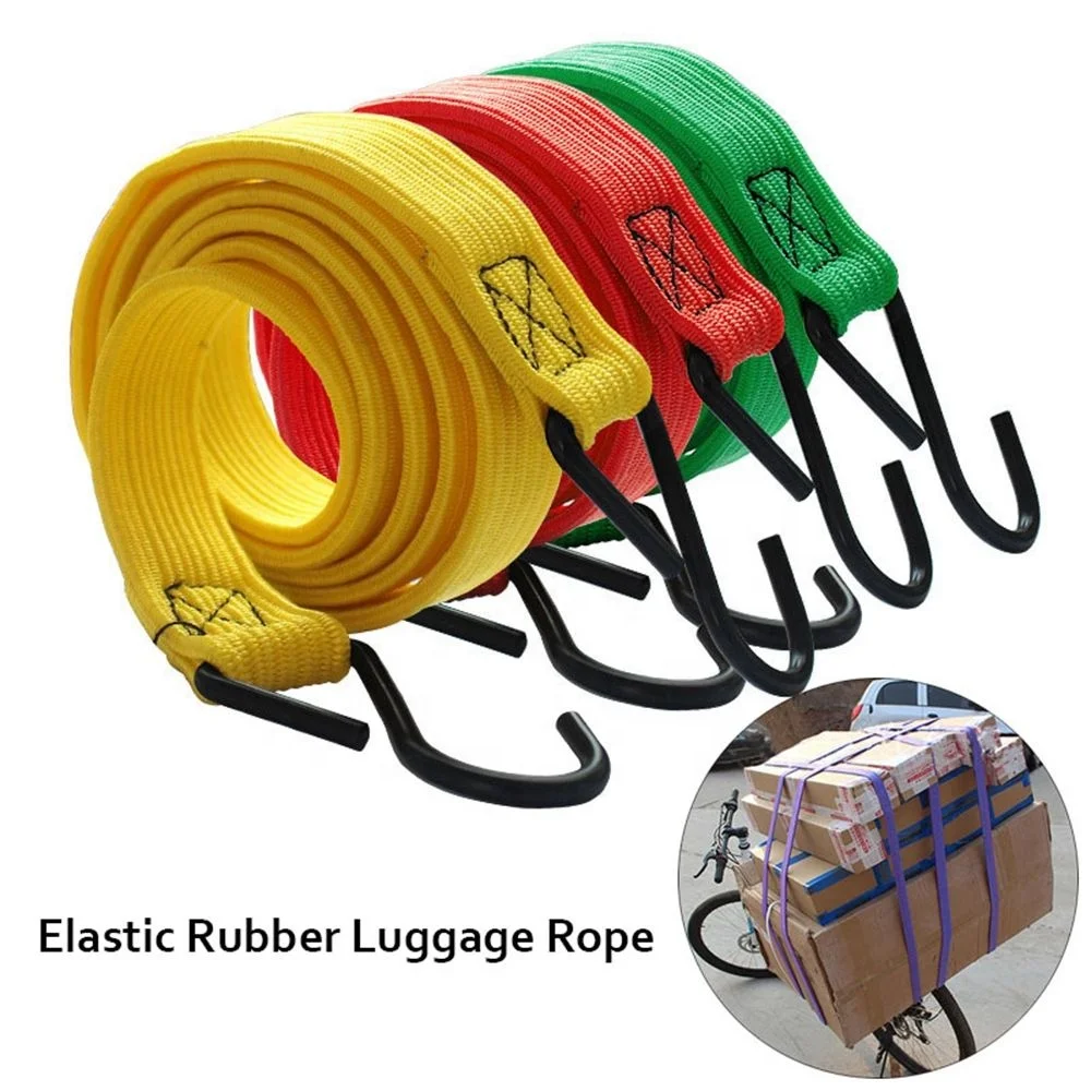 Bicycle mountain bike rack rope high elastic rubber luggage rope elastic strap with metal hook